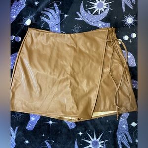 Faux Leather Skort